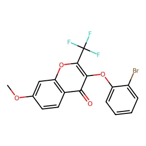 3-(2-bromophenoxy)-7-methoxy-2-(trifluoromethyl)-4H-chromen-4-one structure