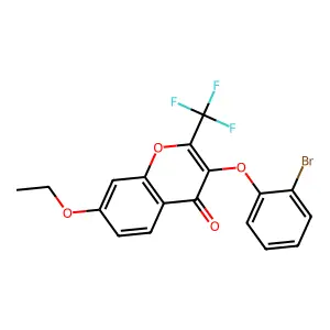 3-(2-bromophenoxy)-7-ethoxy-2-(trifluoromethyl)-4H-chromen-4-one structure