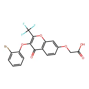 2-[3-(2-Bromophenoxy)-4-oxo-2-(trifluoromethyl)chromen-7-yloxy]acetic acid structure