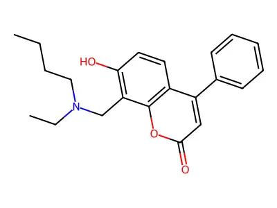 8-{[butyl(ethyl)amino]methyl}-7-hydroxy-4-phenyl-2H-chromen-2-one structure