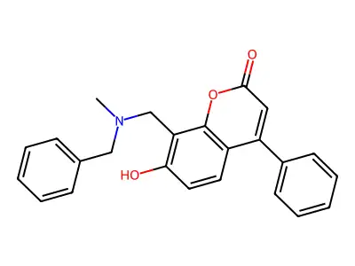 8-{[benzyl(methyl)amino]methyl}-7-hydroxy-4-phenyl-2H-chromen-2-one structure