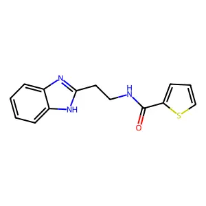 N-[2-(1H-benzimidazol-2-yl)ethyl]thiophene-2-carboxamide structure