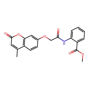 Methyl 2-[[2-(4-methyl-2-oxochromen-7-yl)oxyacetyl]amino]benzoate structure