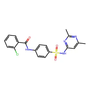 2-chloro-N-{4-[(2,6-dimethylpyrimidin-4-yl)sulfamoyl]phenyl}benzamide structure