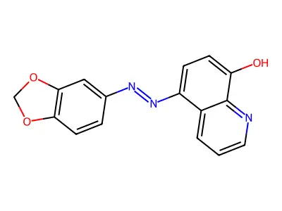 (Z)-5-(2-(benzo[d][1,3]dioxol-5-yl)hydrazono)quinolin-8(5H)-one structure