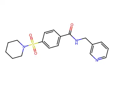 4-(piperidin-1-ylsulfonyl)-N-(pyridin-3-ylmethyl)benzamide structure