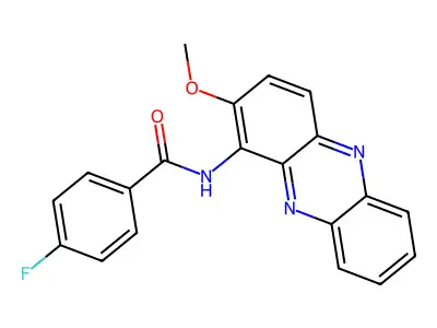 4-fluoro-N-(2-methoxyphenazin-1-yl)benzamide structure