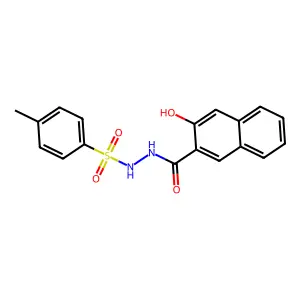 3-hydroxy-N'-(4-methylbenzenesulfonyl)naphthalene-2-carbohydrazide structure