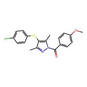 4-[(4-chlorophenyl)sulfanyl]-1-(4-methoxybenzoyl)-3,5-dimethyl-1H-pyrazole structure