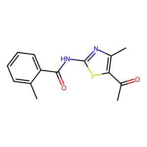 N-(5-acetyl-4-methyl-1,3-thiazol-2-yl)-2-methylbenzamide structure