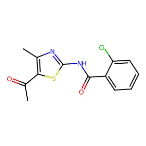 N-(5-acetyl-4-methyl-1,3-thiazol-2-yl)-2-chlorobenzamide structure