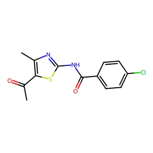 N-(5-acetyl-4-methyl-1,3-thiazol-2-yl)-4-chlorobenzamide structure