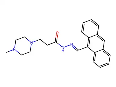 N-(anthracen-9-ylmethylideneamino)-3-(4-methylpiperazin-1-yl)propanamide structure