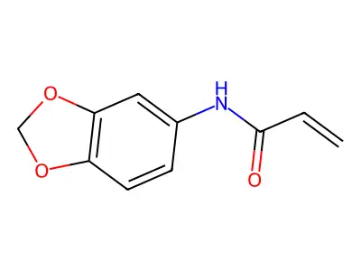 N-(1,3-dioxaindan-5-yl)prop-2-enamide structure
