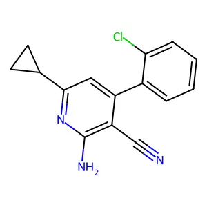 2-Amino-4-(2-chlorophenyl)-6-cyclopropylnicotinonitrile structure