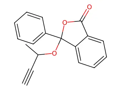 3-But-3-yn-2-yloxy-3-phenyl-2-benzofuran-1-one structure