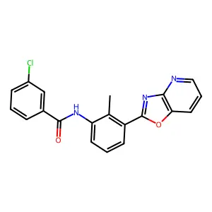 3-chloro-N-[2-methyl-3-([1,3]oxazolo[4,5-b]pyridin-2-yl)phenyl]benzamide structure