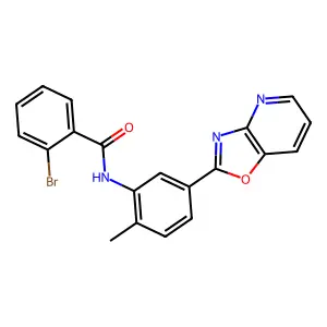 2-bromo-N-[2-methyl-5-([1,3]oxazolo[4,5-b]pyridin-2-yl)phenyl]benzamide structure