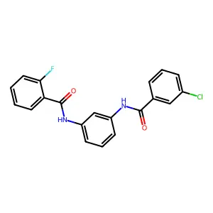 N-[3-[(3-chlorobenzoyl)amino]phenyl]-2-fluorobenzamide structure
