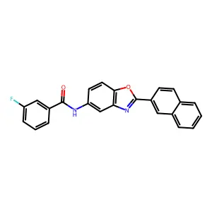 3-fluoro-N-(2-naphthalen-2-yl-1,3-benzoxazol-5-yl)benzamide structure