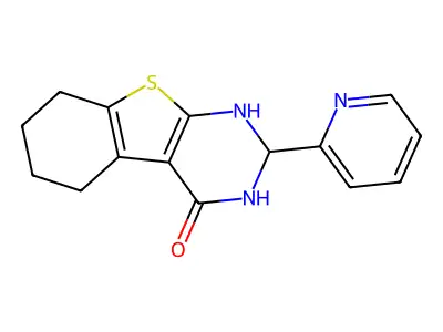 2-(pyridin-2-yl)-2,3,5,6,7,8-hexahydro[1]benzothieno[2,3-d]pyrimidin-4(1H)-one structure