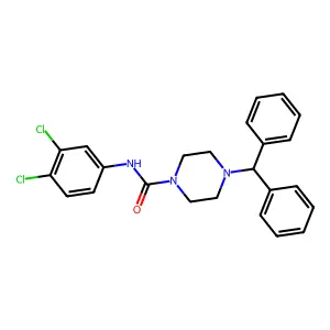 4-Benzhydryl-N-(3,4-dichlorophenyl)-1-piperazinecarboxamide structure