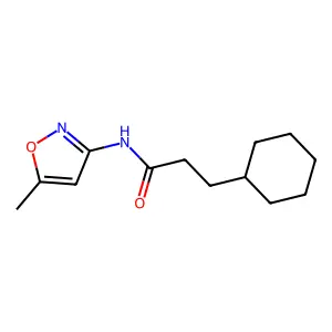 3-cyclohexyl-N-(5-methyl-1,2-oxazol-3-yl)propanamide structure