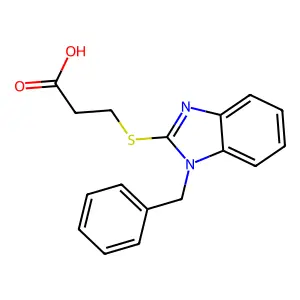 3-[(1-Benzyl-1H-benzimidazol-2-yl)thio]-propanoic acid structure