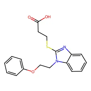 3-{[1-(2-Phenoxyethyl)-1H-benzimidazol-2-yl]-thio}propanoic acid structure