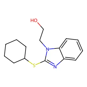 2-(2-Cyclohexylsulfanylbenzimidazol-1-yl)ethanol structure