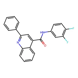 N-(3,4-difluorophenyl)-2-phenylquinoline-4-carboxamide structure
