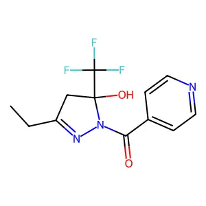 3-Ethyl-1-isonicotinoyl-5-(trifluoromethyl)-4,5-dihydro-1H-pyrazol-5-ol structure