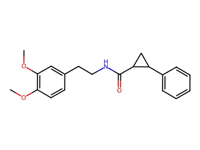 N-[2-(3,4-dimethoxyphenyl)ethyl]-2-phenylcyclopropane-1-carboxamide structure