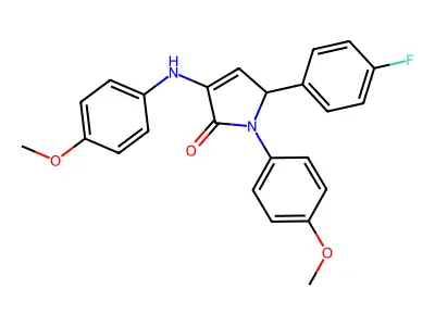 2-(4-fluorophenyl)-4-(4-methoxyanilino)-1-(4-methoxyphenyl)-2H-pyrrol-5-one structure