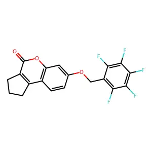 7-[(pentafluorobenzyl)oxy]-2,3-dihydrocyclopenta[c]chromen-4(1H)-one structure