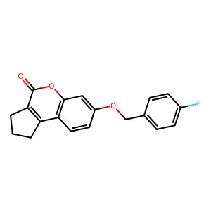 7-[(4-fluorobenzyl)oxy]-2,3-dihydrocyclopenta[c]chromen-4(1H)-one structure