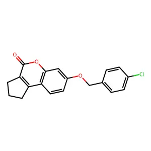 7-[(4-chlorobenzyl)oxy]-2,3-dihydrocyclopenta[c]chromen-4(1H)-one structure