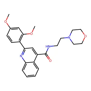 2-(2,4-dimethoxyphenyl)-N-(2-morpholin-4-ylethyl)quinoline-4-carboxamide structure