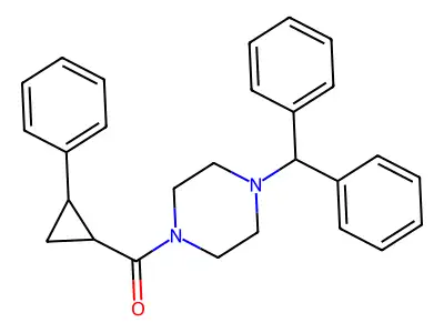 (4-Benzhydrylpiperazin-1-yl)-(2-phenylcyclopropyl)methanone structure