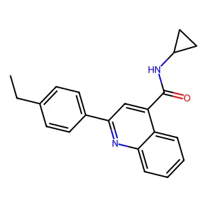 N-cyclopropyl-2-(4-ethylphenyl)quinoline-4-carboxamide structure