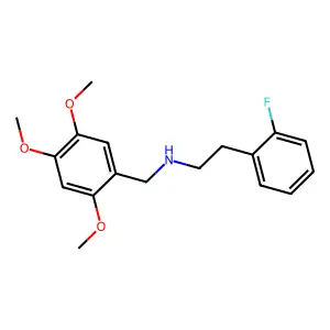 2-(2-fluorophenyl)-N-(2,4,5-trimethoxybenzyl)ethanamine structure