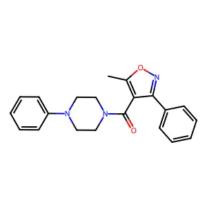 (5-Methyl-3-phenyl-1,2-oxazol-4-yl)-(4-phenylpiperazin-1-yl)methanone structure