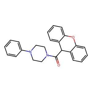 1-phenyl-4-(9H-xanthen-9-ylcarbonyl)piperazine structure