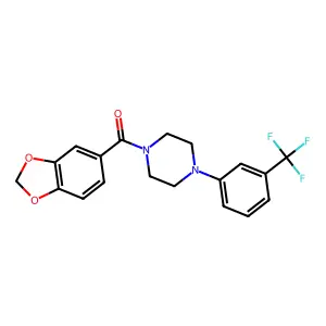 Benzo[1,3]dioxol-5-yl-[4-(3-trifluoromethyl-phenyl)-piperazin-1-yl]-methanone structure