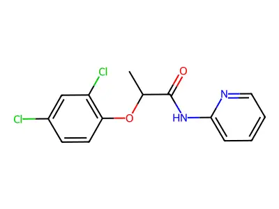 2-(2,4-dichlorophenoxy)-N-(pyridin-2-yl)propanamide structure