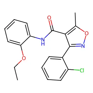 3-(2-chlorophenyl)-N-(2-ethoxyphenyl)-5-methyl-1,2-oxazole-4-carboxamide structure
