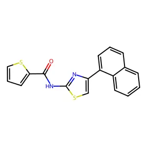 N-(4-naphthalen-1-yl-1,3-thiazol-2-yl)thiophene-2-carboxamide structure