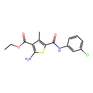 Ethyl 2-amino-5-[(3-chlorophenyl)carbamoyl]-4-methylthiophene-3-carboxylate structure