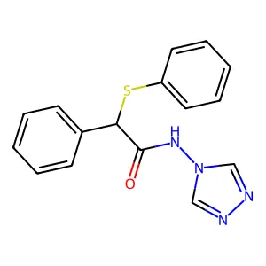 2-phenyl-2-(phenylsulfanyl)-N-(4H-1,2,4-triazol-4-yl)acetamide structure