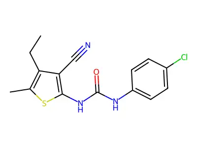 1-(4-Chlorophenyl)-3-(3-cyano-4-ethyl-5-methylthiophen-2-yl)urea structure